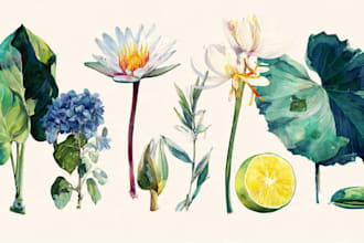 draw a botanical watercolor illustration