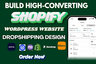 build shopify dropshipping store design wcfm church wordpress website redesign