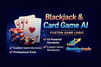 develop a custom blackjack or card game with ai logic