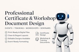 design professional certificates and workshop documents for any event