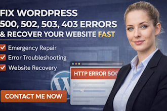 fix 500, 502, 503, 403 errors and recovery wordpress website