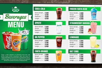 design digital menu, digital menu board or animated menu