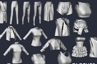 do 3d clothing life model realistic clothing 3d mesh 3d garment clo 3d rigging
