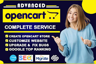 create a modern opencart store, customize design, fix bugs