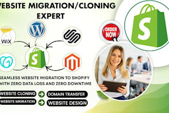 website migration migrate wix wordpress magento godaddy squarespace to shopify
