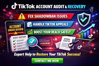 audits your tiktok account, fix tiktok account shadowban issues handle appeal