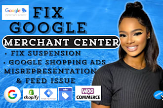 fix google merchant center suspension, misrepresentation