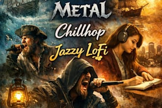 write custom song in celtic, sea shanty, metal, chillhop, and jazzy lofi style