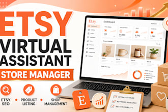 be your etsy virtual assistant, etsy store manager for etsy seo listing expert