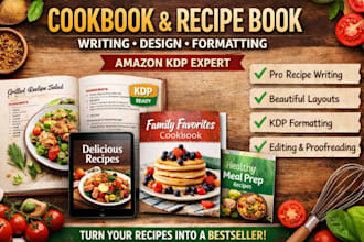 do meal plan, cookbook recipe book design,  cookbook formatting, cookbook writer