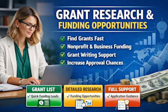 do grant research, funding opportunities, grant writing support