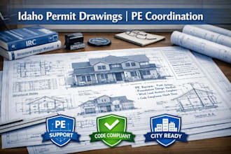 prepare residential permit drawings with pe coordination in idaho