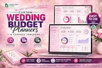 design wedding planners, budget planners, and expense trackers in google sheets