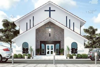 3d church interior design, 3d mosque, 3d church elevation,  3d castle, synagogue