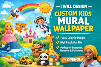design custom kids mural wallpaper