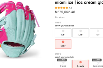 configure your baseball glove, box glove using shopify kickflip zakeke pod store