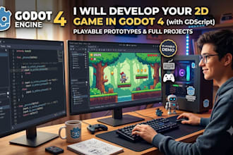develop a playable 2d project in godot 4 using gdscript