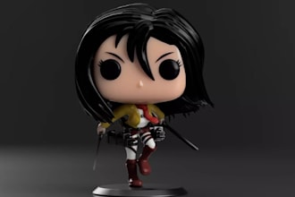 do 3d funko pop toys,3d articulated character,3d anime,3d manga character,stl