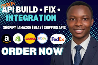 build, fix and integrate, ecommerce api, shopify amazon ebay and shipping API