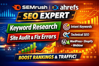 do intent based SEO keyword research and semrush site audit fixing errors