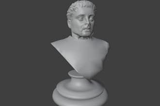 sculpt 3d head 3d bust realistic 3d face model sculpture statue figurine portait