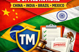 handle trademark registration in china india brazil mexico do office action