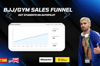 build an automated sales funnel for bjj and MMA gyms and brands using manychat