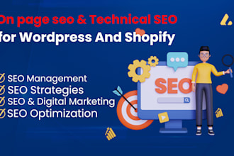 complete on page and technical SEO wordpress shopify wix squarespace