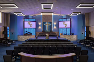 design your church interior, exterior and lighting layout