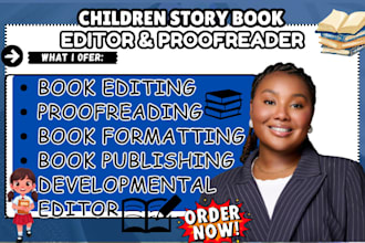 proofread and edit children story book format kids book and book proofreading