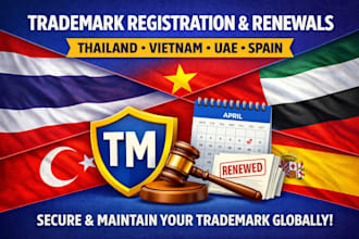 do trademark registration in thailand vietnam uae spain and handle renewal