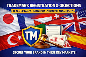 register trademark in japan france indonesia switzerland UK US and do objection