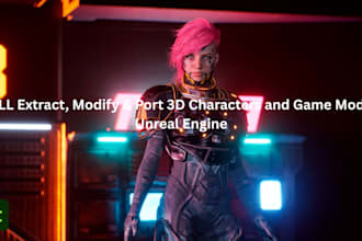 extract modify port 3d characters game mod to unreal engine