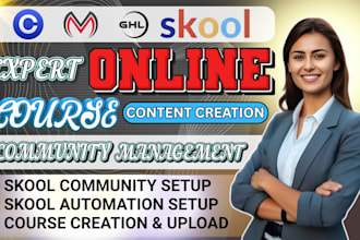 be your skool community manager and set up online course membership