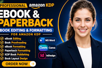 do amazon KDP book editing kindle paperback book formatting KDP book publishing