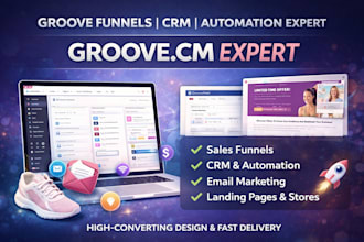 groove crm sales funnel automation cm email marketing landing page store design