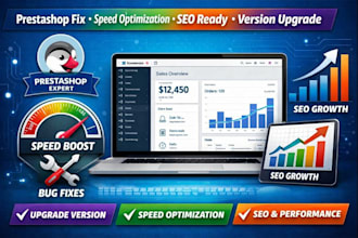 develop prestashop website fix bug upgrade and optimize for speed SEO