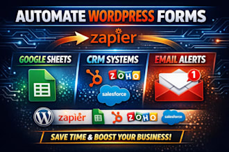 automate wordpress forms to email, google sheets, CRM using zapier