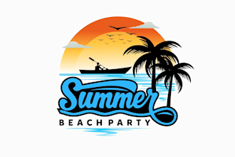 create graceful and fantastic beach logo design