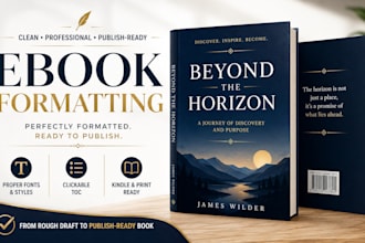 create kindle book cover design, ebook cover design, paperback and book design