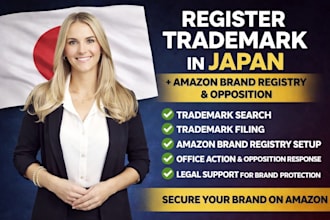 register trademark in japan, and handle amazon brand registry and opposition