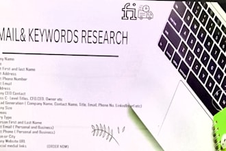 do web research for email,keywords and company details