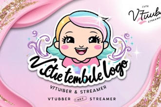 design cute vtuber logo for vtuber and streamer