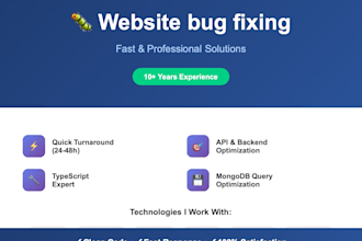 fix your nodejs backend bugs or javascript frontend