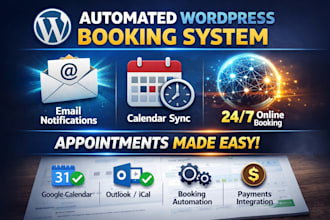 automate wordpress booking system with email and calendar