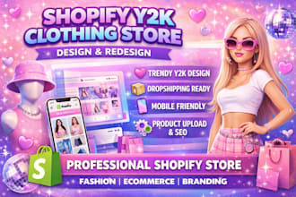 shopify y2k clothing store design redesign shopify dropshipping fashion website
