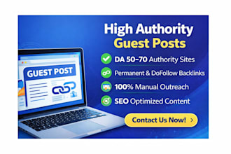 publish guest post with powerful high authority backlinks to rank your websites