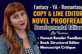 provide fiction novel developmental editing romance story line editing novel