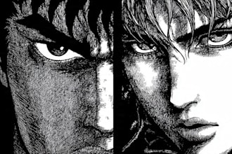 draw manga page custom dark berserk style