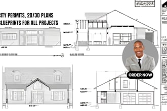 architect of city permit drawings, 3d house plan, 2d floor plan and blueprint